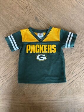 Team Apparel Green and Yellow Packers Kids Football Jersey